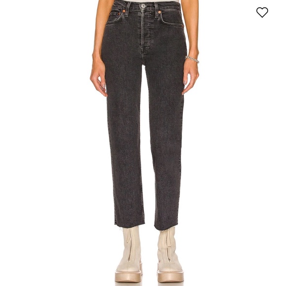 Re/Done Denim - Re/Done 70's Stove Pipe Jean in Stoned Noir Size 27